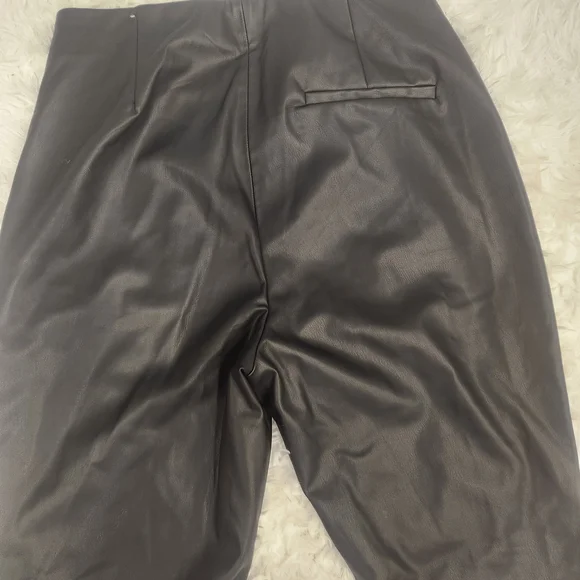 Zara Black Leather Look Trousers - Picture 7 of 7